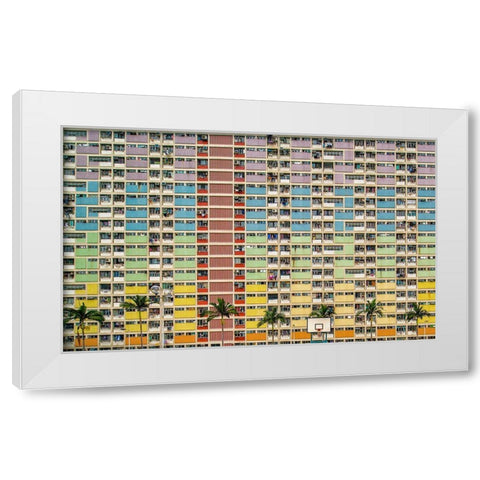 Equalizer White Modern Wood Framed Art Print by Abdualhameid, Fahad