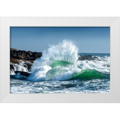 Seascape 3 White Modern Wood Framed Art Print by Rothstein, David