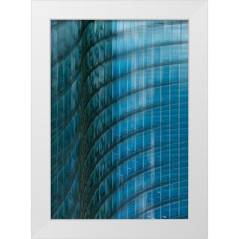 Fading Waves White Modern Wood Framed Art Print by van Son, Greetje
