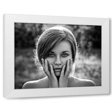 Mary White Modern Wood Framed Art Print by Malikov, Alex