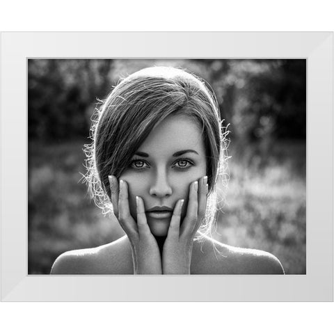 Mary White Modern Wood Framed Art Print by Malikov, Alex