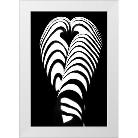 Zebra Ass 2 White Modern Wood Framed Art Print by Faletkin, Mikhail