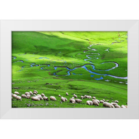 Plateau White Modern Wood Framed Art Print by Uzumcu, Suleyman
