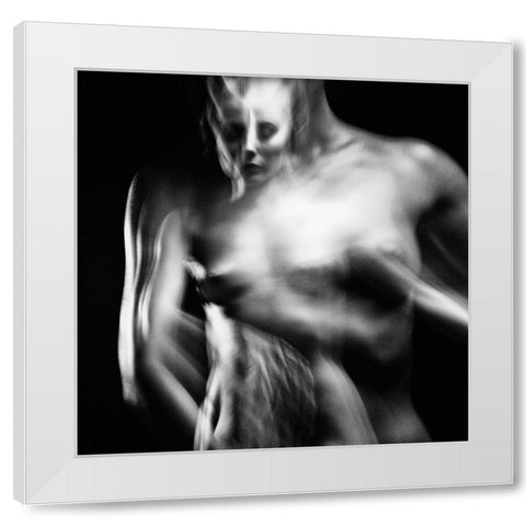 Untitled White Modern Wood Framed Art Print by Bousca, Bogdan