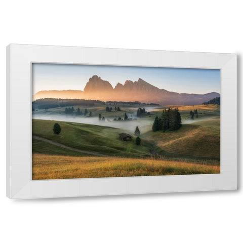 Alpe Di Siusi White Modern Wood Framed Art Print by Krivec, Ales