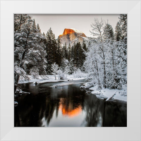 The Last Sunshine White Modern Wood Framed Art Print by H Yang, David