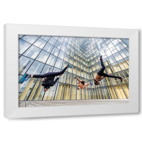 Tricking With Ahmed Chouikhi-Mehdi Harhad A Kacvin Cactout White Modern Wood Framed Art Print by Shu, Tristan