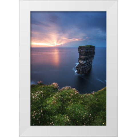Ireland - Downpatrick Head White Modern Wood Framed Art Print by Claude Castor, Jean