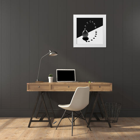 Arch Drops Egg White Modern Wood Framed Art Print by Bunjamin, Antonyus