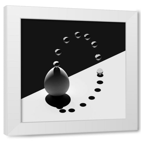 Arch Drops Egg White Modern Wood Framed Art Print by Bunjamin, Antonyus