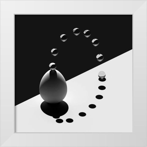 Arch Drops Egg White Modern Wood Framed Art Print by Bunjamin, Antonyus