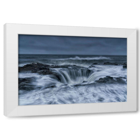 Power White Modern Wood Framed Art Print by Ning, Aidong