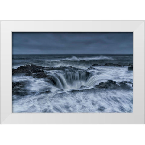Power White Modern Wood Framed Art Print by Ning, Aidong