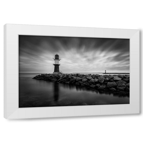 The Twins White Modern Wood Framed Art Print by Schonberg, Alexander