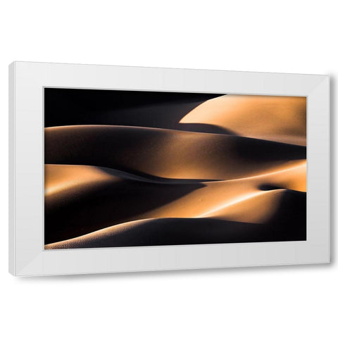 Wave White Modern Wood Framed Art Print by Momeni, Mohammadreza