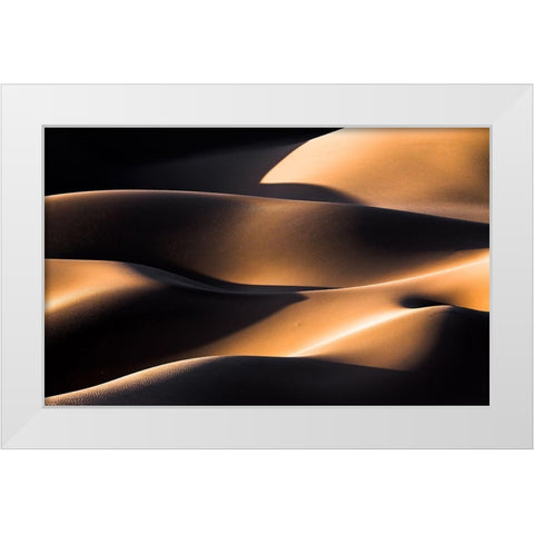 Wave White Modern Wood Framed Art Print by Momeni, Mohammadreza