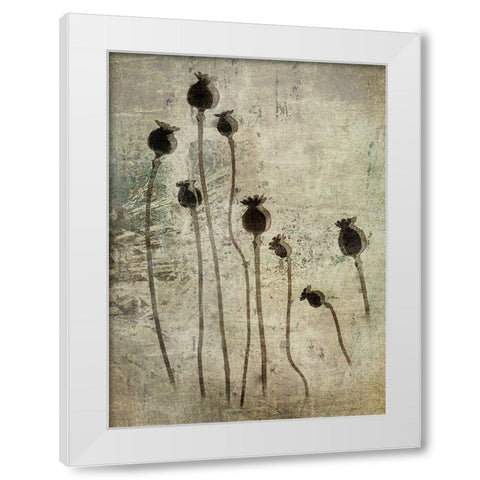 Poppy Seedlings White Modern Wood Framed Art Print by Talen, Nel