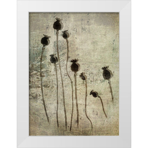 Poppy Seedlings White Modern Wood Framed Art Print by Talen, Nel