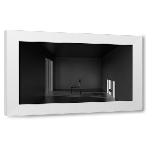 Emptyness Of Jail White Modern Wood Framed Art Print by Bunjamin, Antonyus