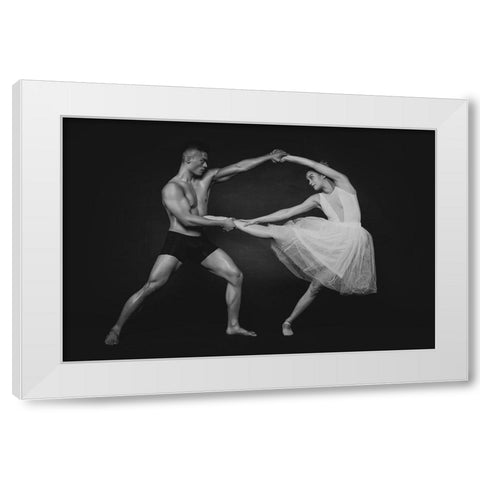 Dance Duet (1) White Modern Wood Framed Art Print by Yang, James