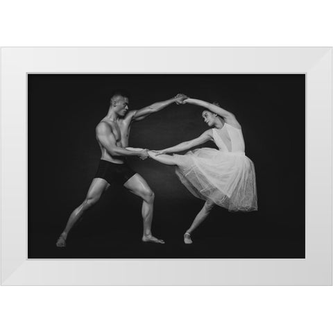 Dance Duet (1) White Modern Wood Framed Art Print by Yang, James