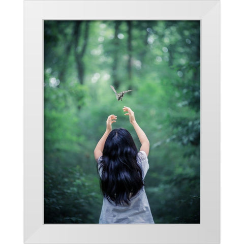 A Little More White Modern Wood Framed Art Print by Suzuki, Takashi
