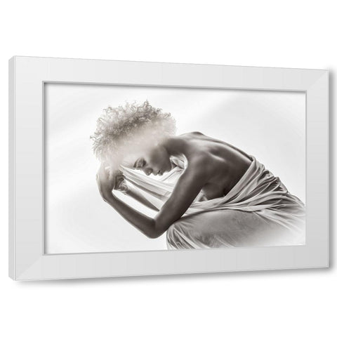 In Gedanken White Modern Wood Framed Art Print by Bichler, Hubert