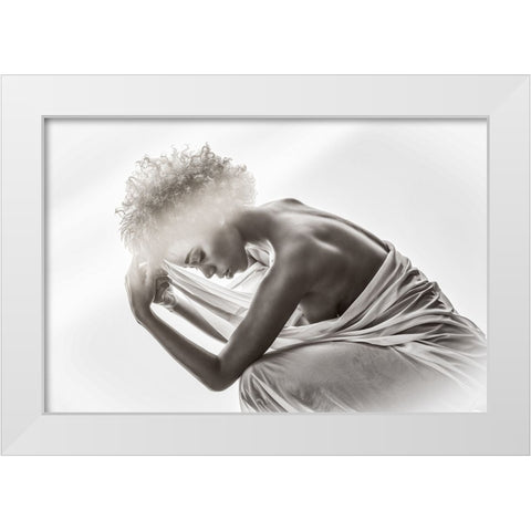 In Gedanken White Modern Wood Framed Art Print by Bichler, Hubert