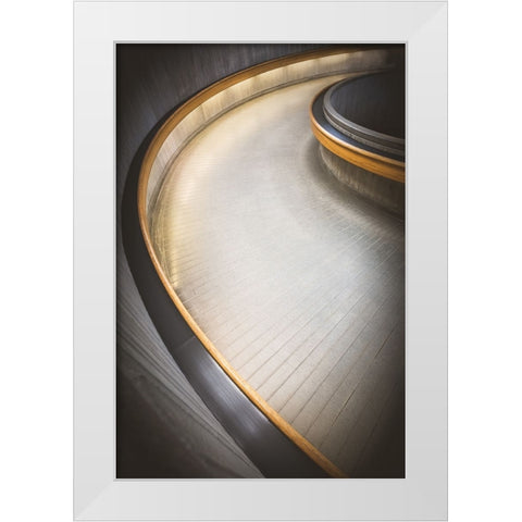 Staircase At Ottawa Train Station White Modern Wood Framed Art Print by Huang, Richard