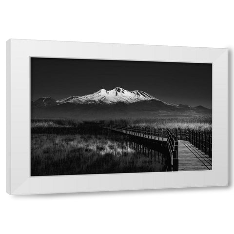 Road To Mountain White Modern Wood Framed Art Print by Adnan Kalkan, Arda