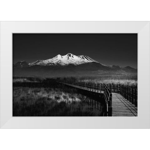 Road To Mountain White Modern Wood Framed Art Print by Adnan Kalkan, Arda