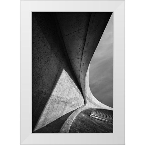 Heavy Concrete White Modern Wood Framed Art Print by Van De, Jeroen