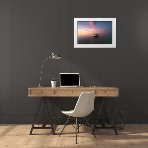 Tarragona Delta Del Ebre Alone White Modern Wood Framed Art Print by joanaduenas