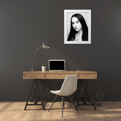 Bianka White Modern Wood Framed Art Print by Krystynek Mqep, Martin