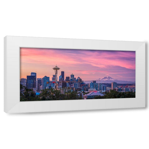Good Morning-Seattle! White Modern Wood Framed Art Print by Zheng, Michael