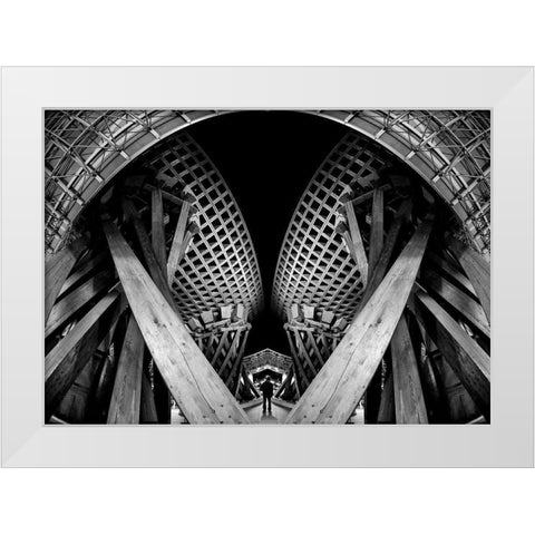 Twist Gate White Modern Wood Framed Art Print by Tajima, Koji