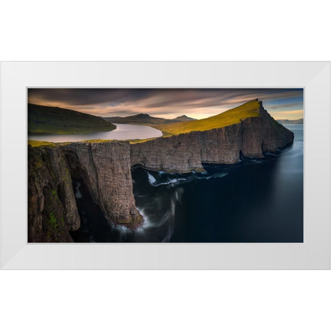 Sorvagsvatn White Modern Wood Framed Art Print by Kruczynski, Wojciech