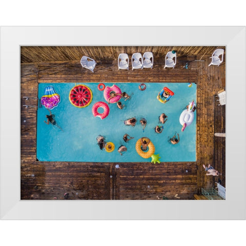 Hymn For The Weekend White Modern Wood Framed Art Print by Adar, Or