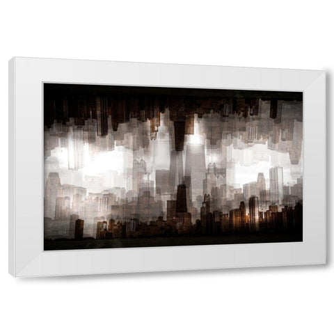 Chicago Skyline White Modern Wood Framed Art Print by Chiriaco, Carmine