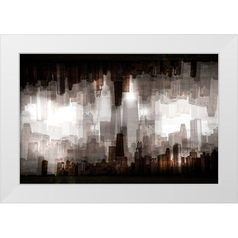 Chicago Skyline White Modern Wood Framed Art Print by Chiriaco, Carmine