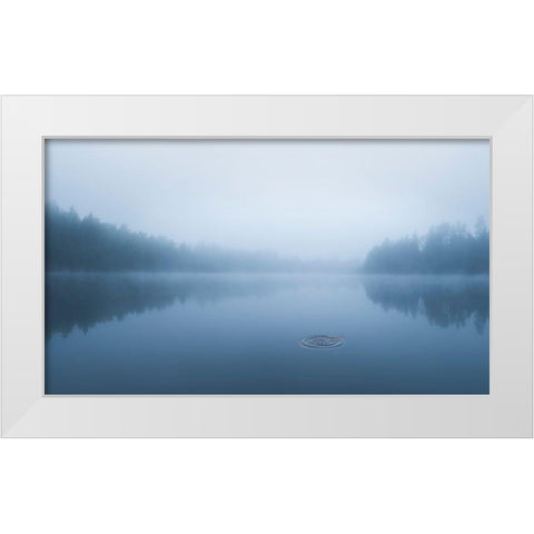 Ripple In The Water White Modern Wood Framed Art Print by Lindsten, Christian