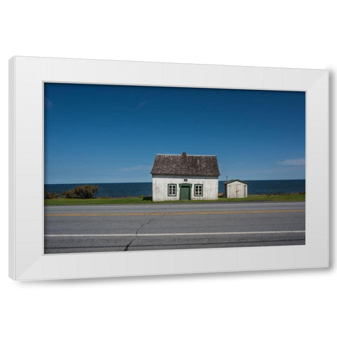 House On The Road 132 Gaspacsie White Modern Wood Framed Art Print by Dessureault, Patrick