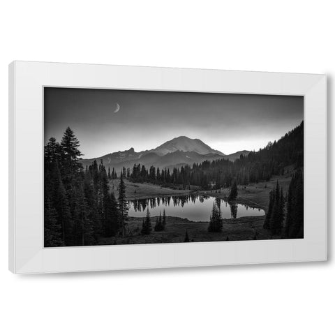 Mt. Rainier White Modern Wood Framed Art Print by Zheng, Michael