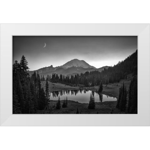 Mt. Rainier White Modern Wood Framed Art Print by Zheng, Michael