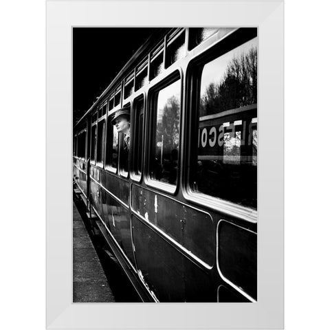 The Goodbye Girl ....Leaving White Modern Wood Framed Art Print by Bland, Richard