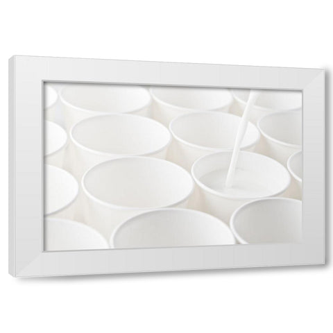 Untitled White Modern Wood Framed Art Print by Suzuki, Suzuhiko