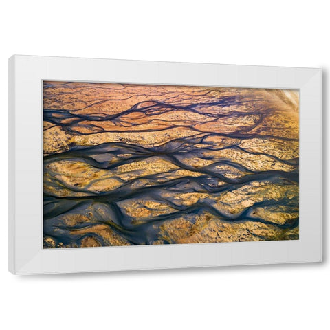 The Black Rivers White Modern Wood Framed Art Print by Alnomas, Faisal
