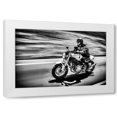 The Motorcycle Diaries White Modern Wood Framed Art Print by Fernandez Munoz, Alejandro