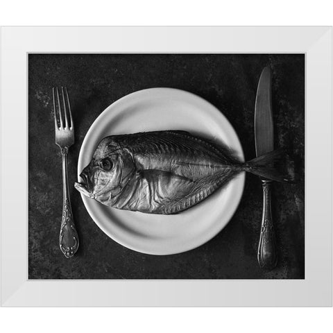 Dish Of The Day... White Modern Wood Framed Art Print by Karina, Aleksandrova