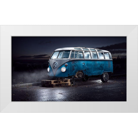 Vw Kleinbus White Modern Wood Framed Art Print by Damsten, Petri